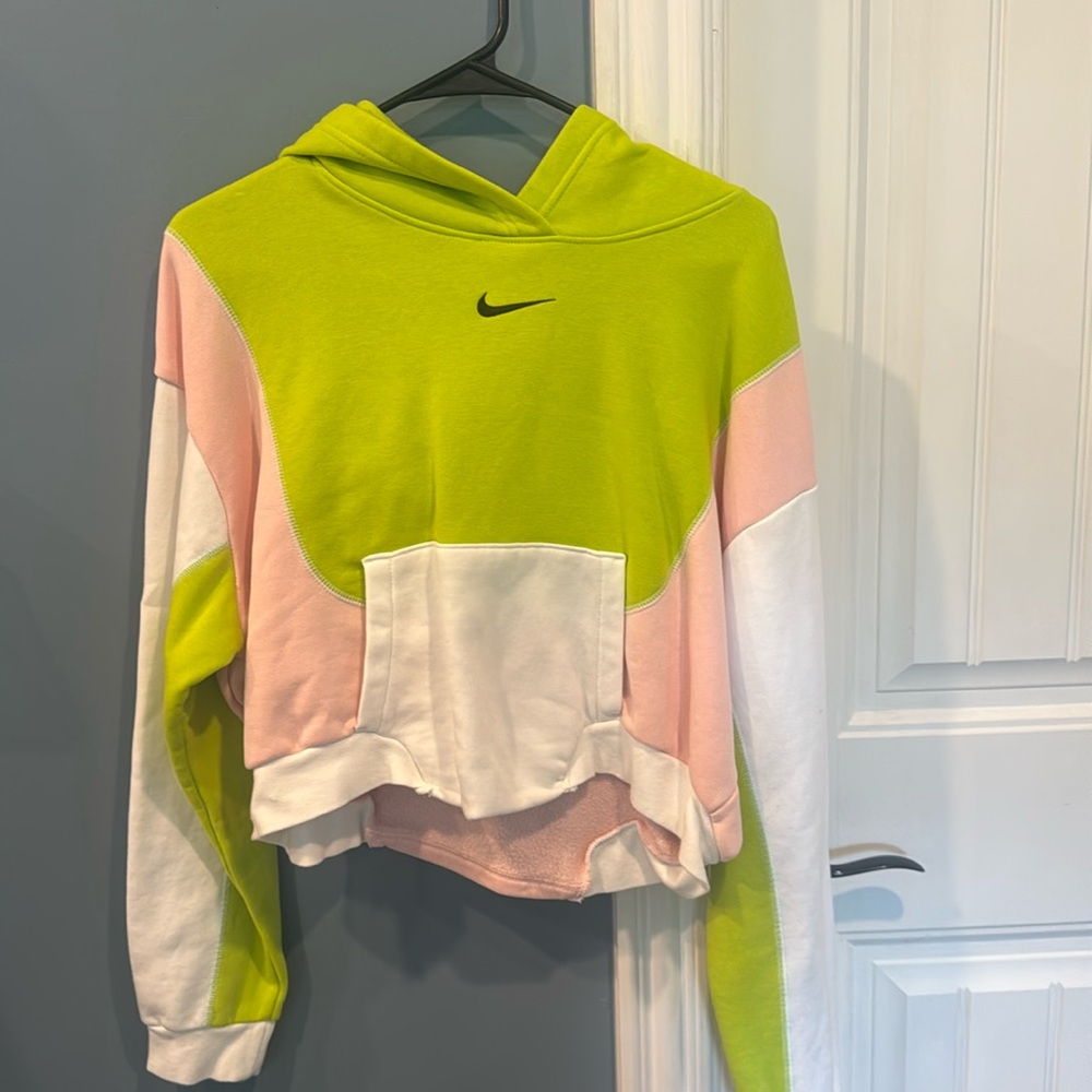 Nike Vibrant Green and Pink Hoodie